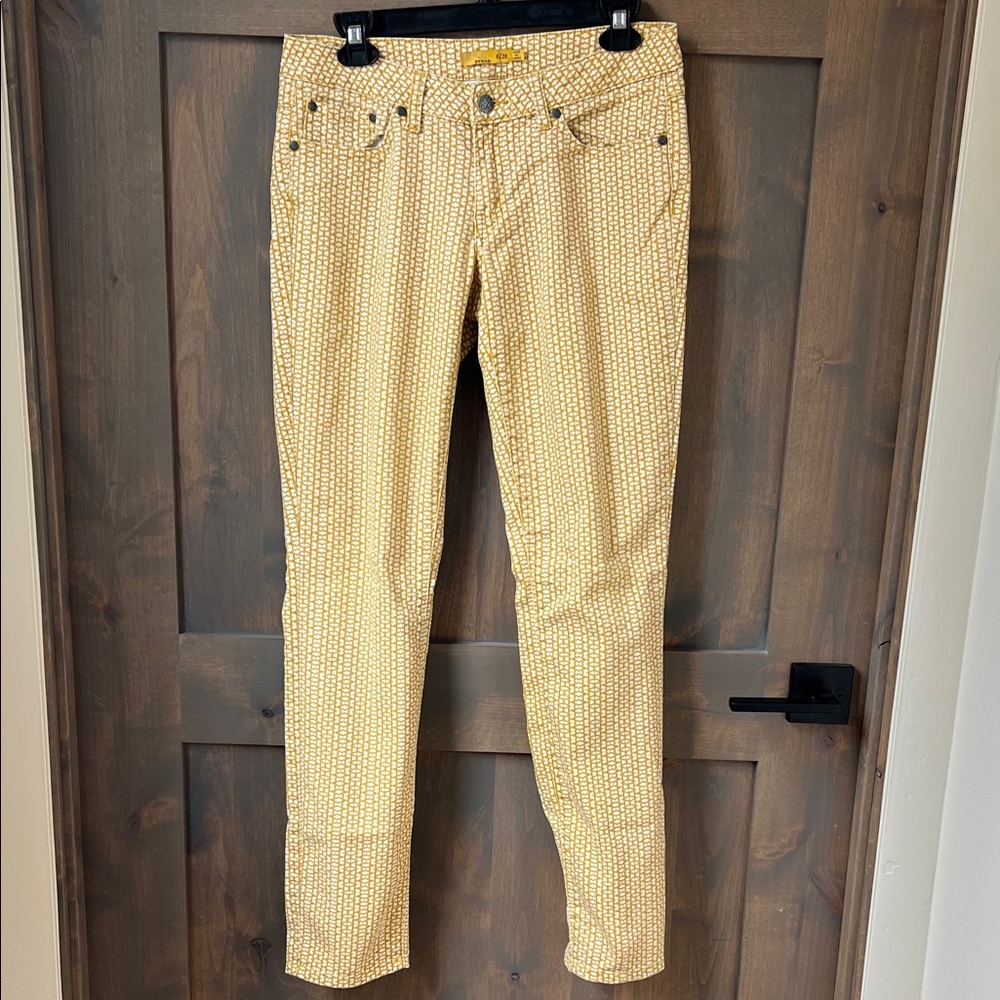 Prana Yellow Patterned Pants